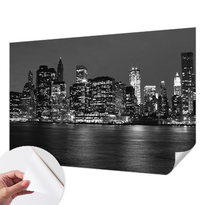 Papel mural con patrón decorativo con diseño Metrópolis nocturna