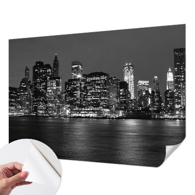 Papel mural con patrón decorativo con diseño Metrópolis nocturna