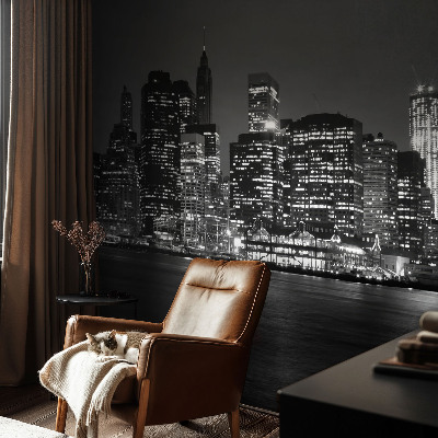 Papel mural con patrón decorativo Metrópolis nocturna