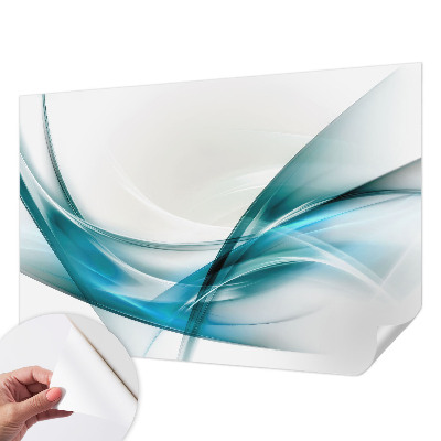 Mural de pared con estampado hermoso con motivo de olas azules