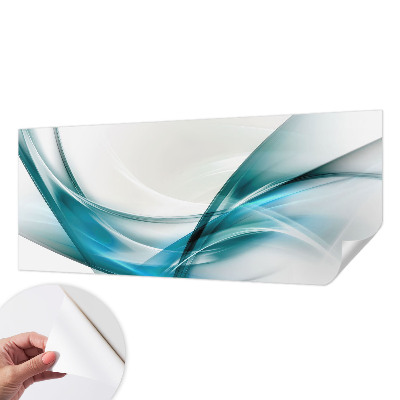 Mural de pared con estampado hermoso con motivo de olas azules