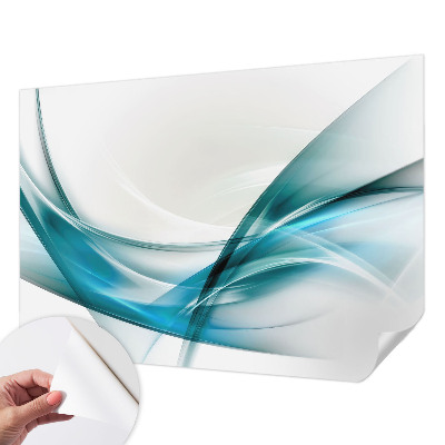 Mural de pared con estampado hermoso con motivo de olas azules