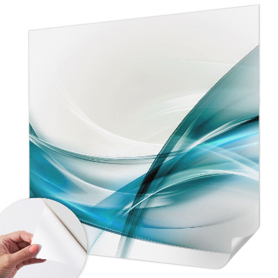 Mural de pared con estampado hermoso con motivo de olas azules