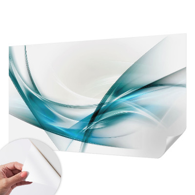 Mural de pared con estampado hermoso con motivo de olas azules