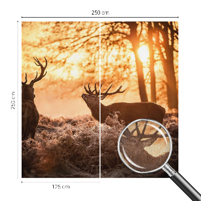 Papel mural con patrón decorativo Ciervos por la mañana