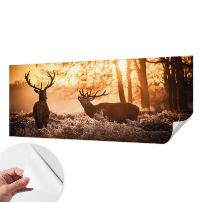 Papel mural con patrón decorativo Ciervos por la mañana