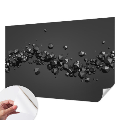 Fotomural decorativo para cabecero de cama con bultos negros como motivo decorativo