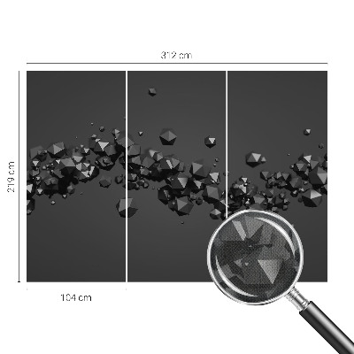 Fotomural decorativo para cabecero de cama con bultos negros como motivo decorativo