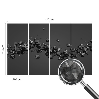 Fotomural decorativo para cabecero de cama con bultos negros como motivo decorativo