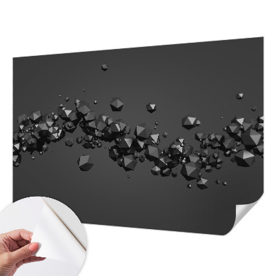 Fotomural decorativo para cabecero de cama con bultos negros como motivo decorativo