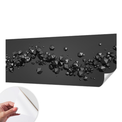 Fotomural decorativo para cabecero de cama con bultos negros como motivo decorativo
