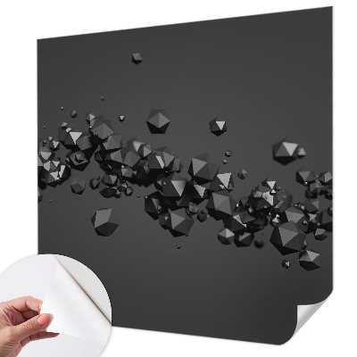 Fotomural decorativo para cabecero de cama con bultos negros como motivo decorativo