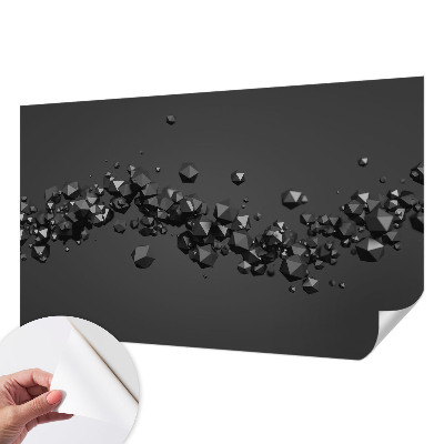 Fotomural decorativo para cabecero de cama con bultos negros como motivo decorativo