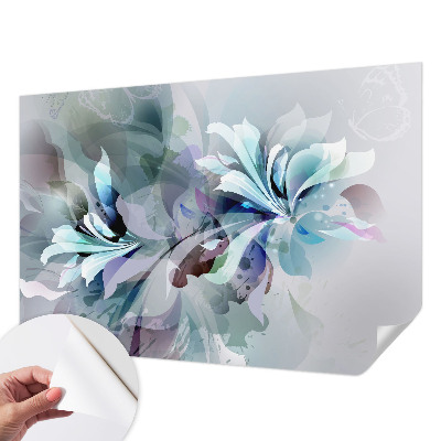 Fotomural decorativo para cabecero de cama con diseño de abstracción floral