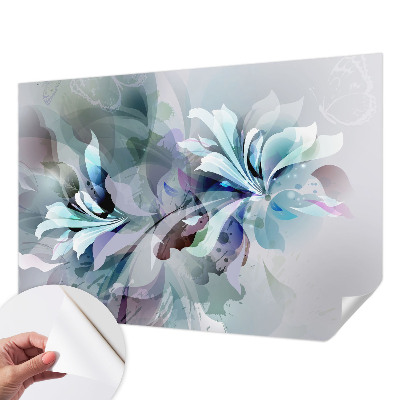Fotomural decorativo para cabecero de cama con diseño de abstracción floral