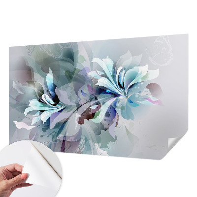 Fotomural decorativo para cabecero de cama con diseño de abstracción floral