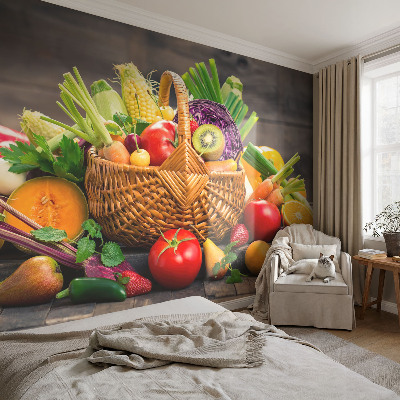 Papel mural con patrón decorativo Riqueza frutal