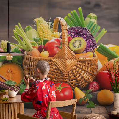 Papel mural con patrón decorativo Riqueza frutal