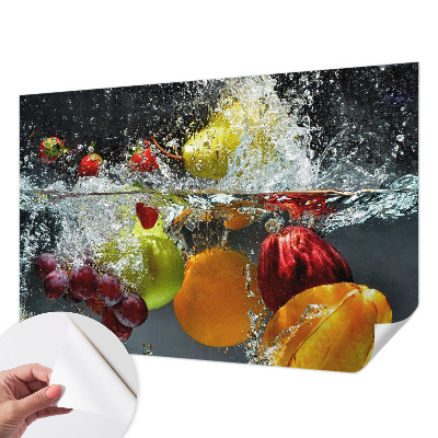 Papel mural texturado decorativo con diseño de fruta sumergida en agua