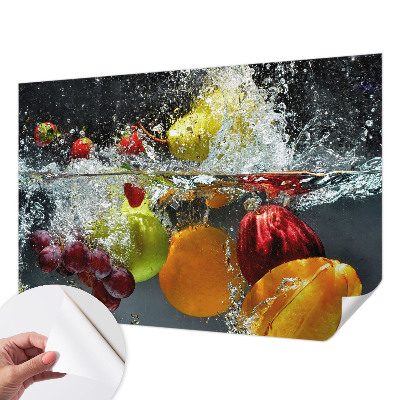 Papel mural texturado decorativo con diseño de fruta sumergida en agua