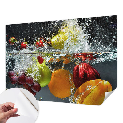 Papel mural texturado decorativo con diseño de fruta sumergida en agua