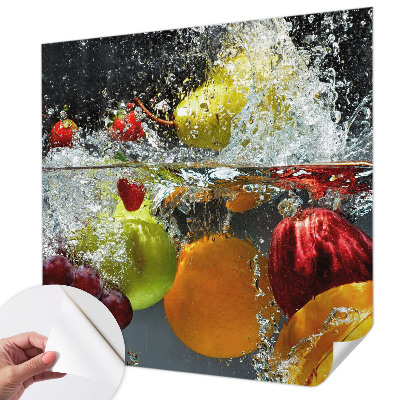 Papel mural texturado decorativo con diseño de fruta sumergida en agua