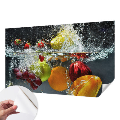 Papel mural texturado decorativo con diseño de fruta sumergida en agua