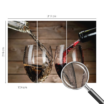 Mural de pared con estampado hermoso Copas de vino