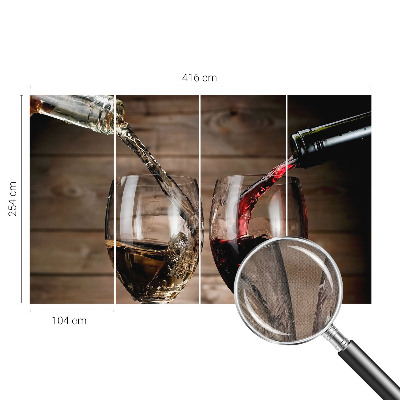 Mural de pared con estampado hermoso con motivo de copas de vino
