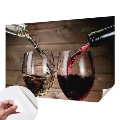 Mural de pared con estampado hermoso con motivo de copas de vino