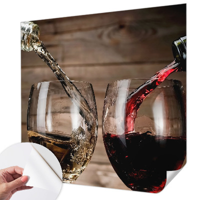Mural de pared con estampado hermoso con motivo de copas de vino