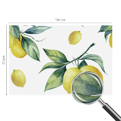 Fotomural decorativo para cabecero de cama con un motivo de limón