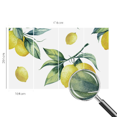 Fotomural decorativo para cabecero de cama con un motivo de limón