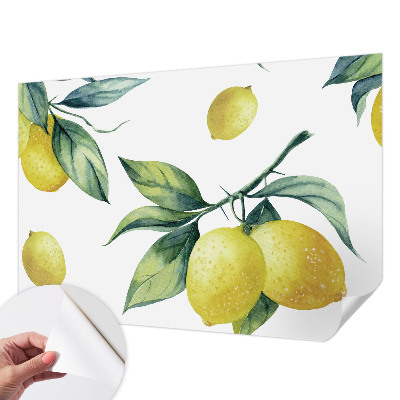 Fotomural decorativo para cabecero de cama con un motivo de limón