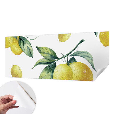 Fotomural decorativo para cabecero de cama con un motivo de limón