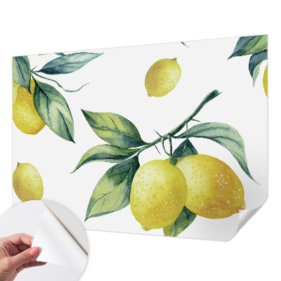 Fotomural decorativo para cabecero de cama con un motivo de limón
