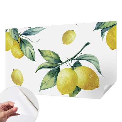 Fotomural decorativo para cabecero de cama con un motivo de limón