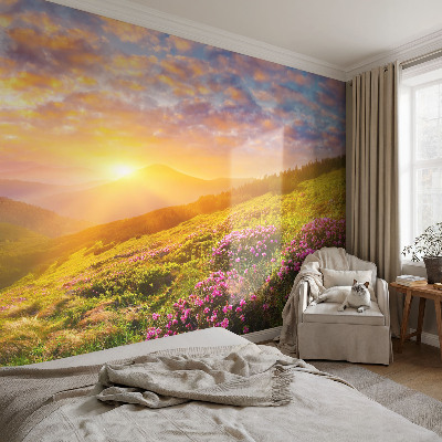 Papel mural con patrón decorativo Montaña Oeste