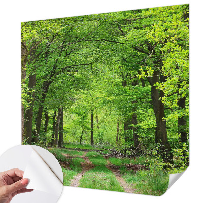 Mural de pared con estampado hermoso con motivo de sendero forestal