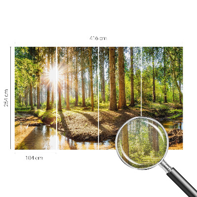 Papel mural con patrón decorativo Idilio forestal