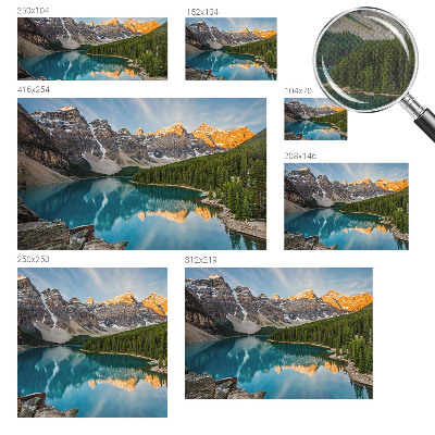 Mural de pared con estampado hermoso con el motivo «Reflejo de la montaña»