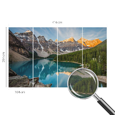 Mural de pared con estampado hermoso con el motivo «Reflejo de la montaña»