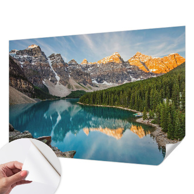 Mural de pared con estampado hermoso con el motivo «Reflejo de la montaña»