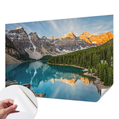 Mural de pared con estampado hermoso con el motivo «Reflejo de la montaña»
