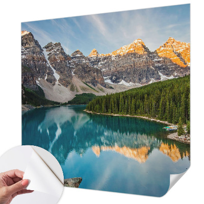 Mural de pared con estampado hermoso con el motivo «Reflejo de la montaña»