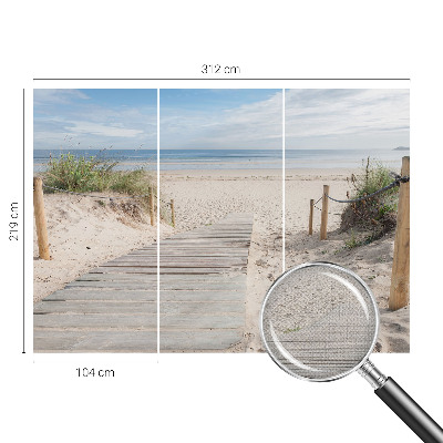 Papel mural texturado decorativo Pasarela de madera