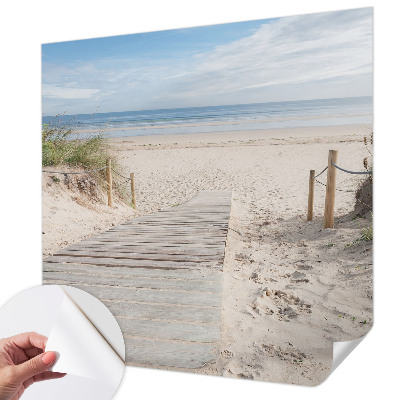 Papel mural texturado decorativo Pasarela de madera