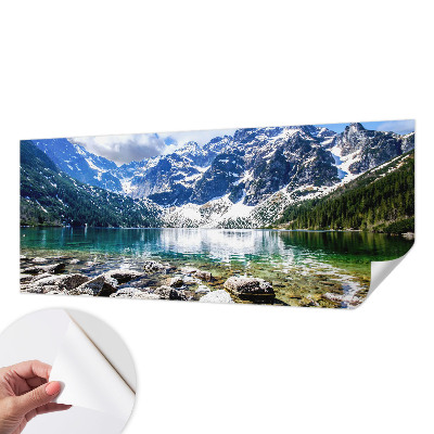 Papel mural con patrón decorativo con un diseño de paisaje de montaña