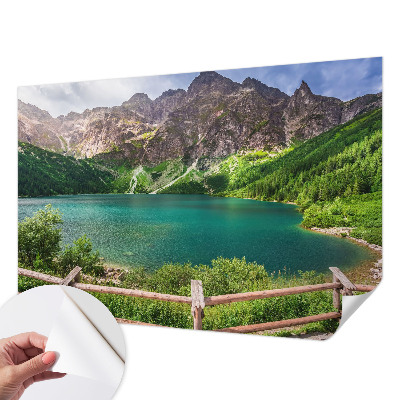 Papel mural texturado decorativo con diseño de paisaje de montaña
