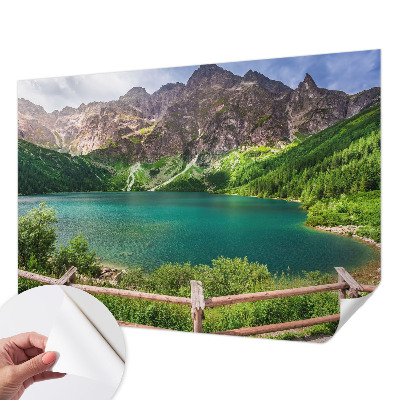 Papel mural texturado decorativo con diseño de paisaje de montaña